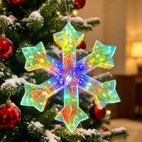 Ornement flocon de neige LED irisé, décoration de Noël, ornement suspendu, décoration de fenêtre, lumière de flocon de neige de Noël, cadeau de Noël