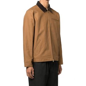 Chaqueta de Trabajo Personalizada para Hombre, Corte Cuadrado, Estilo Carpintero, Chaqueta de Lona Detroit de Alta Calidad, 100% Algodón, con Cierre y Cuello en Contraste - Product Image 3