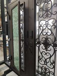 Portes d'Entrée Principales Doubles de Luxe en Fer Forgé de Style Français pour Maison - Product Image 3