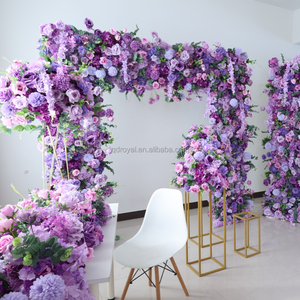 Toile de fond de fleurs artificielles, arrangements floraux en soie entièrement blancs faits à la main, mur de fleurs, arche de mariage pour la décoration d'événements de mariage - Product Image 6