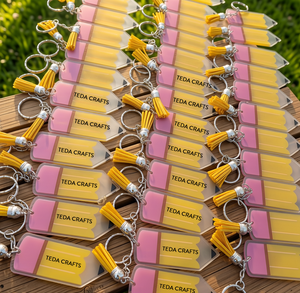 <span class=keywords><strong>Porte</strong></span>-clés en acrylique personnalisé avec logo et pompons, idéal pour la vente en gros, cadeaux personnalisés pour la Journée de reconnaissance des enseignants, et faveurs de rentrée scolaire - Product Image 5