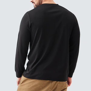 定制高级防水防污长袖T恤防油污男士休闲工作柔软棉莫代尔混纺衬衫 - Product Image 3