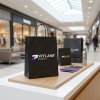 Sac en papier kraft coloré avec ruban, emballage alimentaire biodégradable de luxe pour restaurants et commerces de vente à emporter, avec logo personnalisé et pelliculage