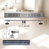 Drain de douche linéaire en acier inoxydable brossé naturel au design moderne pour salle de bain, cuisine et usage extérieur avec protection anti-corrosion
