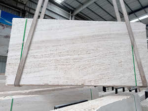 Carreaux <span class=keywords><strong>de</strong></span> travertin italien super blancs, modernes, polis, imperméables, personnalisés à partir <span class=keywords><strong>de</strong></span> grandes dalles pour usage en villa - Product Image 4