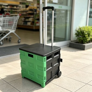 Lightweight Folding Portable <b>Trolley</b> 45L 4 PU Wheels Foldable Outdoor Shopping <b>Cart</b> For Camping And Home Use - Product Image 3