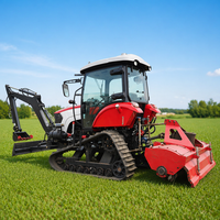 Traktor Crawler Pertanian Baru 100 Unit 4x4 4wd Tenaga Penuh Kemudi 360 Derajat di Tempat (In-situ) Multi-terrain Mini Traktor untuk Pertanian
