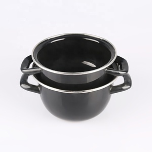 Enamel <strong>Mussel</strong> <strong>Pot</strong> with Lid for Shells Enamel Mosselpannen Pan 7" Mosselpan Blokker Enamel Cookware 14cm 18cm 20cm 2.8L - Product Image 1