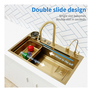 SUS 304 lumière luxe épaississement main évier multifonction évier de cuisine <span class=keywords><strong>et</strong></span> robinet évier cuisine - Product Image 3
