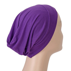 Prêt à Expédier Hijab Élégant Sous Casquette Fournisseur de Couleur Pure Lady Cotton Islamique Couvre-cou Sous Écharpe Hijab Cap - Product Image 5