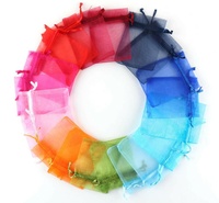 Offre Spéciale – 100 Sachets en Organza Couleurs Assorties, Pochettes à Bijoux en Maille avec Cordon, Sacs Cadeaux Transparents pour Mariage, Fête, Noël – Vente en Gros, Prêts à Expédier