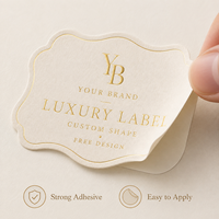 Étiquettes cadeaux en papier texturé avec logo personnalisé en feuille d'or pour les emballages de mariage et d'événements