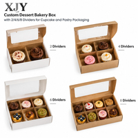 Scatola Personalizzata XJY per Pasticceria con 2/4/6/8 Divisori per Confezionamento di Cupcake e Dolci