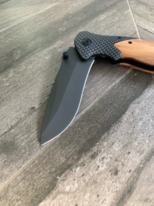 Cuchillo de Bolsillo con Envío Gratuito en EE. UU., Cuchillo de Acero Inoxidable con Madera de Olivo, Regalo para el Día del Padre, Regalo de Aniversario, Regalo para Padrinos de Boda - Product Image 4