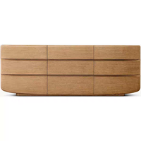 Commode en bois massif Daria R avec six tiroirs, armoire de rangement pour chambre à coucher, salon, armoire latérale