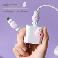 Protector de Cable de Silicona con Diseño de Caramelo Kawaii, Protector de Cable de Carga para Teléfono, Anti-Rotura, Venta al Por Mayor