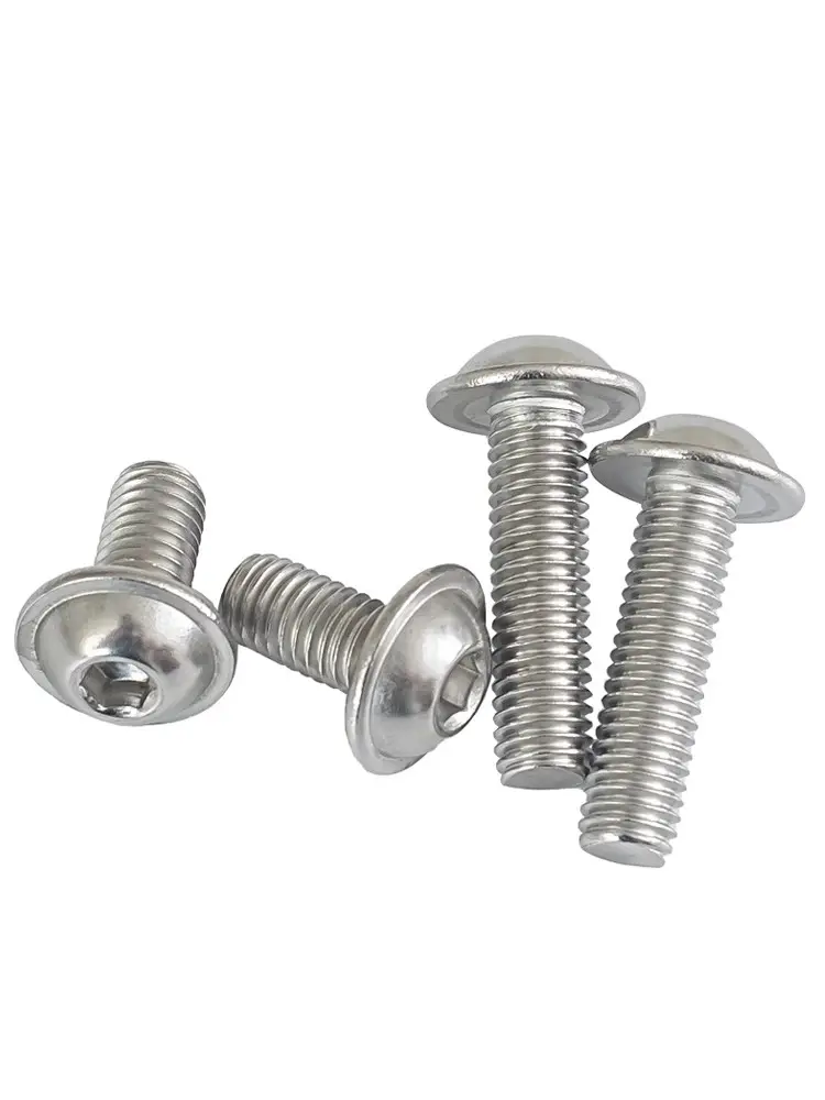 304 stainless steel hex button head with washer screw  lead flange head screw bolt ISO7380