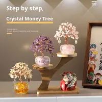 Arbre de la fortune en améthyste rose naturelle, écologique, Hongzhuo, ornement de richesse, bureau, entrée, arbre attirant l'argent