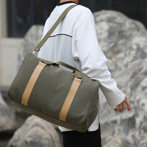 Logo personnalisé à la mode toile <span class=keywords><strong>sac</strong></span> <span class=keywords><strong>de</strong></span> voyage hommes loisirs Sports Portable bagages couleur unie Portable extérieur Gym <span class=keywords><strong>Sport</strong></span> organisateur - Product Image 4