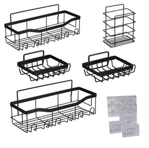 Modern Luxury Wall-Mounted Hardware Accessory <b>Set</b> Drilling Brushed Corner Rack for Bathroom Application - Product Image 3