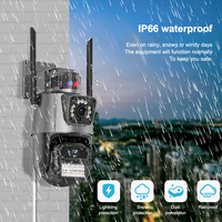 Cámara de Seguridad Solar Inteligente 4G con Wifi para el Hogar, Doble Pantalla, 6MP, Doble Lente, Seguimiento Automático, Impermeable, para Exteriores