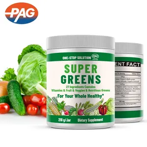 Super Greens Poeder Private Label Multivitamine Bulkmix Compleet Hele Voedingsmiddelen Adaptogeen Vitamine Mineraal Superfood Groen Poeder