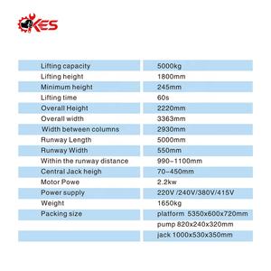 Elevador de vehículo grande de cuatro postes y 5 toneladas, elevador de rampa de 5000KG con Gato rodante <span class=keywords><strong>para</strong></span> <span class=keywords><strong>furgonetas</strong></span> grandes y elevadores de automóviles - Product Image 5