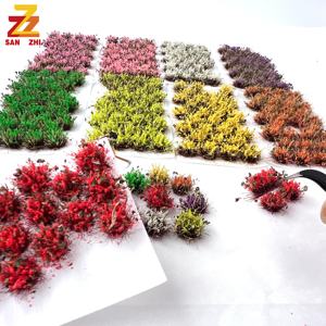 ミニチュア草クラスター尖った葉花クラスターモデルDIY手作りプラスチックシーン作り素材 - Product Image 1