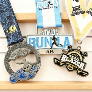 Médaille de ski personnalisée avec logo, médailles en émail argenté antique, créez votre propre récompense de compétition, artisanat métallique - Product Image 5