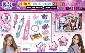 Kit de tressage et de torsion électrique 2-en-1 EPT, outil de coiffage automatique DIY avec <span class=keywords><strong>perles</strong></span> et fils colorés pour filles de 5 ans et plus - Product Image 3