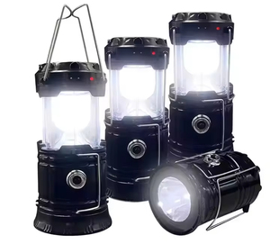โคมไฟตั้งแคมป์ LED แบบพกพา ตัวเครื่องพลาสติกสีดำ พร้อมตะขอ ปรับความสว่างได้ 5000K แสงเดย์ไลท์ กันน้ำระดับ IP65 ไฟสำหรับใช้งานกลางแจ้ง - Product Image 3