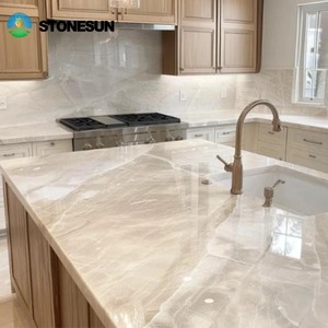 משטחי עבודה, כיורים, פאנלים לקירות, משטחי אמבטיה ומשטחי מטבח מאבן קוורציט טאג' מאהל טבעית של סטון-סון - Product Image 1