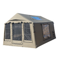 Carpa Inflable Portátil de 9 Metros Cuadrados para Acampar al Aire Libre, Tela de Algodón Impermeable para Fiestas Familiares, Viajes y Campamentos en 4 Estaciones