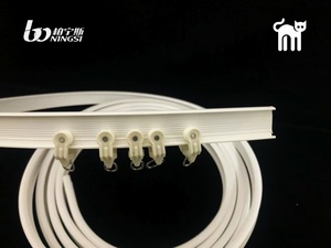 Rail de plafond flexible en plastique de 5 m pour usage domestique, droit, courbé, pliable, à suspendre pour lits superposés, fenêtres en <span class=keywords><strong>baie</strong></span>, séparateurs de pièce - Product Image 5