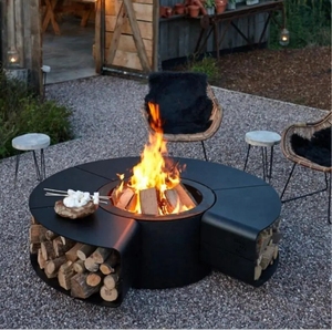 Outdoor Smokeless <strong>Fire</strong> <strong>Pit</strong> <strong>Table</strong> Patented Steel <strong>Fire</strong> <strong>Pit</strong> with Garden Furniture Set - Product Image 2