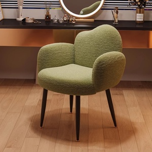 Taburete de Maquillaje de Lujo Ligero de Metal con Esponja de Espuma de Alta Elasticidad para Dormitorio de Niña, <span class=keywords><strong>Silla</strong></span> de Tocador para Uñas - Product Image 1