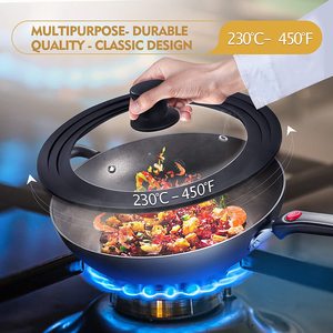 Coperchio <span class=keywords><strong>in</strong></span> Vetro Temperato Multiuso con Bordo <span class=keywords><strong>in</strong></span> <span class=keywords><strong>Silicone</strong></span>, <span class=keywords><strong>Coperchi</strong></span> Universali <span class=keywords><strong>in</strong></span> <span class=keywords><strong>Silicone</strong></span>, Confezione da 20 Pezzi - Product Image 6