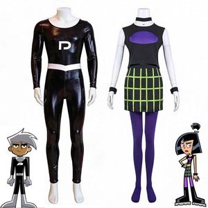 Costume de cosplay Phantom Danny Sam Manson, combinaison intégrale en vinyle, jeu de rôle d'Halloween, tenue d'anime, taille adulte - Product Image 1