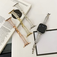 Металлический браслет с прозрачными цирконами для Apple Watch S10 9 8 7 SE, модный женский ремешок для Iwatch 46 мм 42 мм Ultra 49 мм
