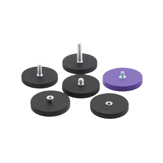 Anti-scratch Round Magnetic Base LED Work Light Holder Rubber Coated Rare Earth Strong Magnet Roof Suction Cup With Screw Fixed