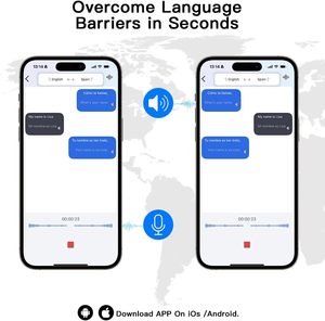 Écouteurs sans fil OWS AI Language Translator pour <span class=keywords><strong>Android</strong></span> et <span class=keywords><strong>iPhone</strong></span> avec traduction en temps réel de 144 langues en ligne, nouveaux écouteurs de traduction - Product Image 4