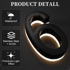 Lettere Alfabetiche LED 3D Personalizzate, Insegna Aziendale Luminosa per Esterni, Numeri Civici Illuminati - Product Image 3