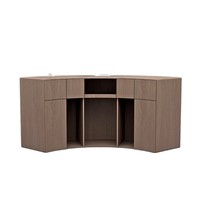 Bureau de réception moderne en bois courbé, design en forme de demi-lune pour hôtel, hôpital, usage commercial