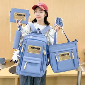 Wholesale Girls Geometric Zipper School <b>Backpack</b> with USB 20-36L Large Capacity Canvas for High School & Primary Students - Product Image 1