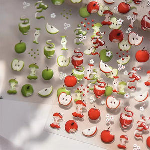 कम कीमत वाले मीठे मैनीक्योर फल स्टिकर वाले सेब के साथ सेब कला चारपाई सजावट थोक - Product Image 2