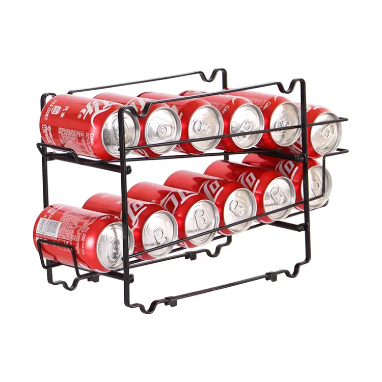 Standing Can Dispenser Bin Stackable Beverage Drink Pop Soda Can Storage Organizer Basket With Handles