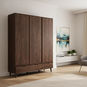 El armario de madera Naran combina una textura de madera rica, un amplio espacio de almacenamiento y un diseño moderno y elegante para un aspecto interior refinado. - Product Image 5