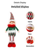 Figurine de Père Noël Gnome Tricotée Extensible à Hauteur Réglable pour Table, Décoration de Cheminée et Cadeau de Noël Hiver