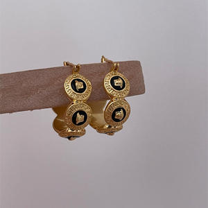 Orecchini Vintage Placcati Oro, Cerchi alla Moda Non Appannabili, Orecchini di Alta Classe per Ragazze Eleganti N2409101 - Product Image 1