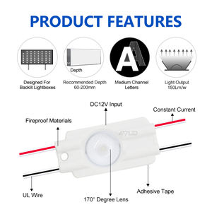 Módulo LED para Señalización, Almacén UE, SMD2835, 12V, 1 LED, IP65, Impermeable, Alta Potencia, para Exteriores - Product Image 6